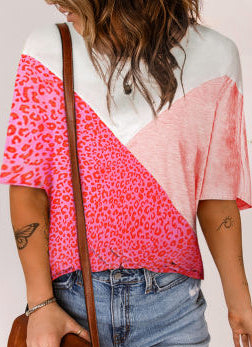 Pink Color block tee