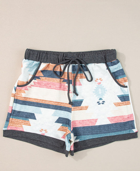 Aztec drawstring shorts