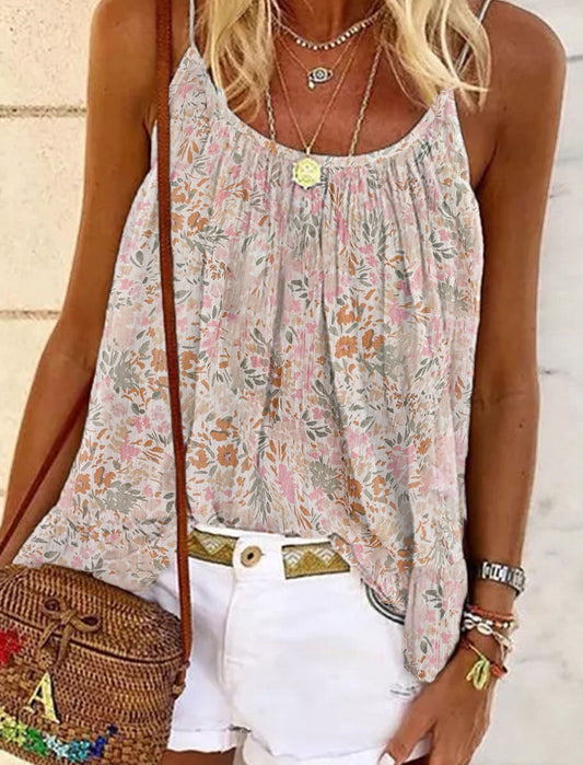 Boho floral tank top